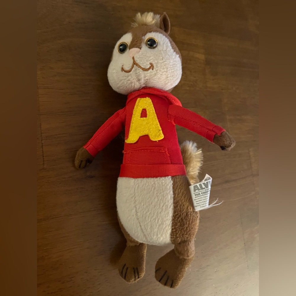 Alvin Chipmunk Plush Toy with Red Sweater 2008 9 inches